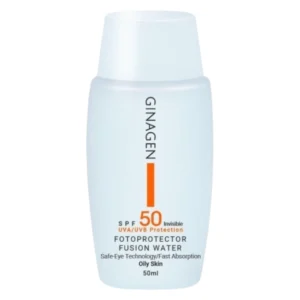 کرم ضدآفتاب بی‌رنگ ژیناژن مدل SPF50، مناسب پوست‌های چرب مدل Invisible